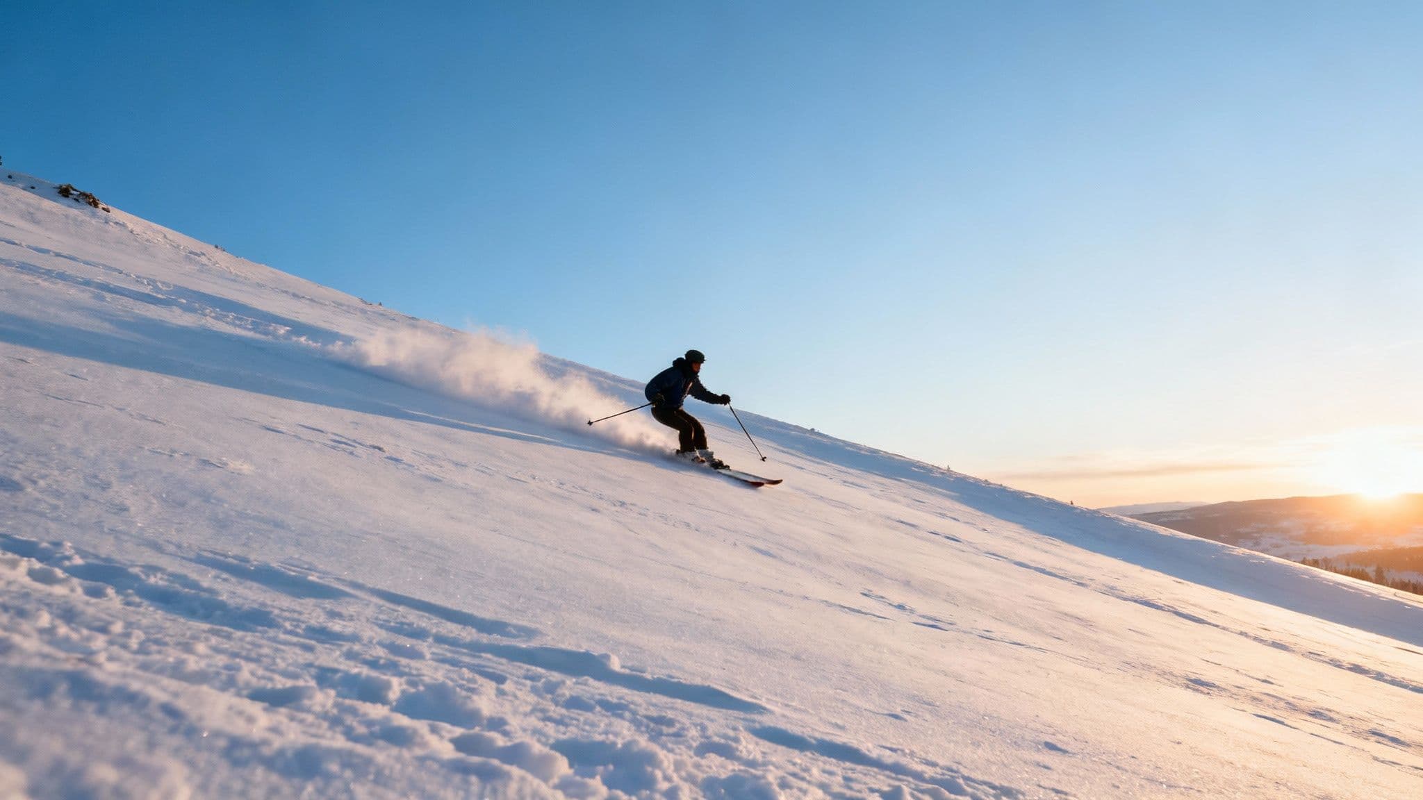 Skiers on a snowy slope in Park City with chairlifts and mountains in the background.