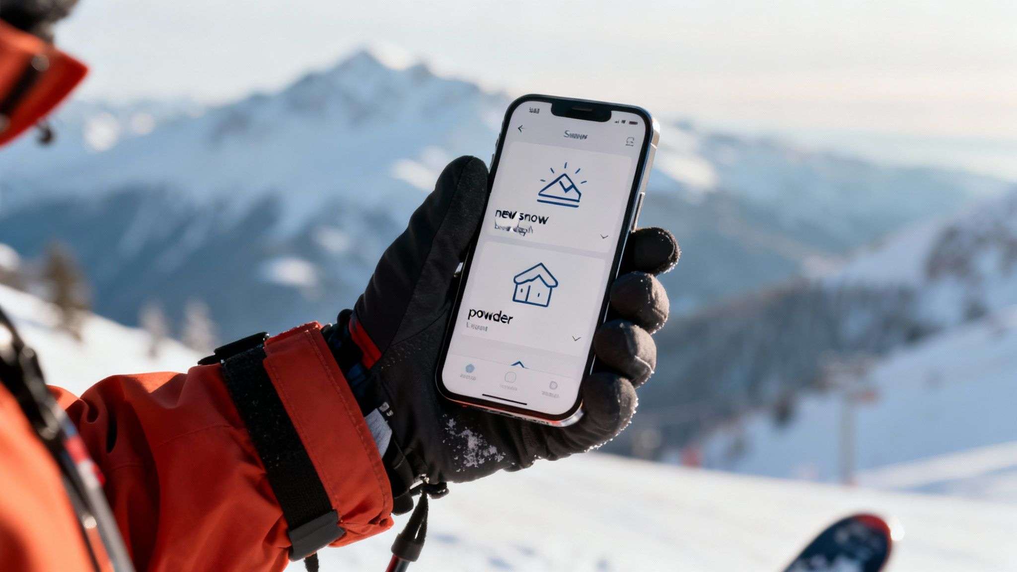 Screenshot of the daily mountain report from snowbird.com, showing snow depth, new snowfall, and lift status.