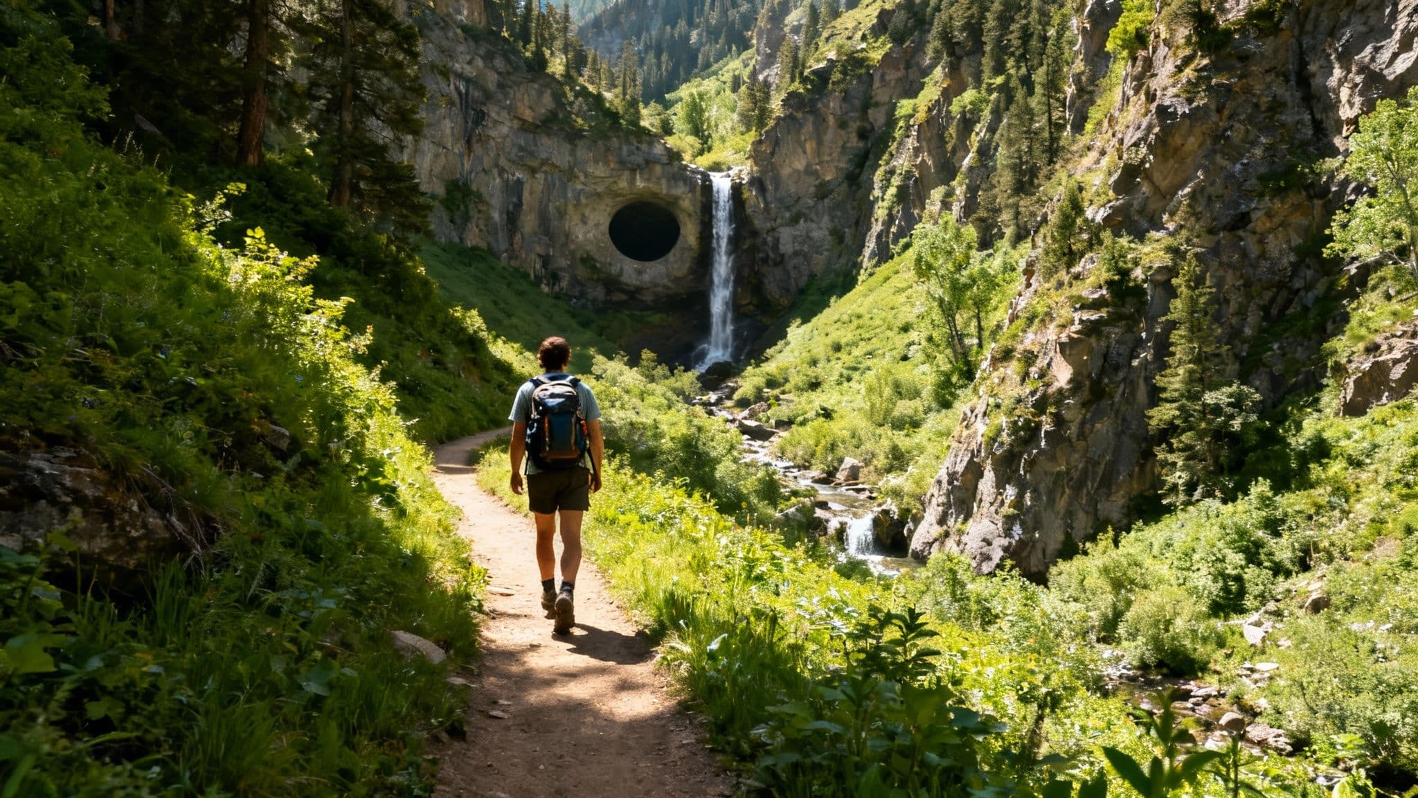 A serene mountain lake reflecting the surrounding peaks under a clear blue sky in Big Cottonwood Canyon.