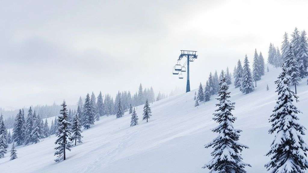 A line of cars, known as the "red snake," snakes up Little Cottonwood Canyon road during a snowy day, emphasizing the need for proper planning.