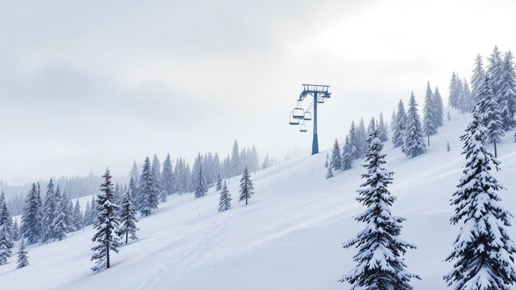 A line of cars, known as the "red snake," snakes up Little Cottonwood Canyon road during a snowy day, emphasizing the need for proper planning.