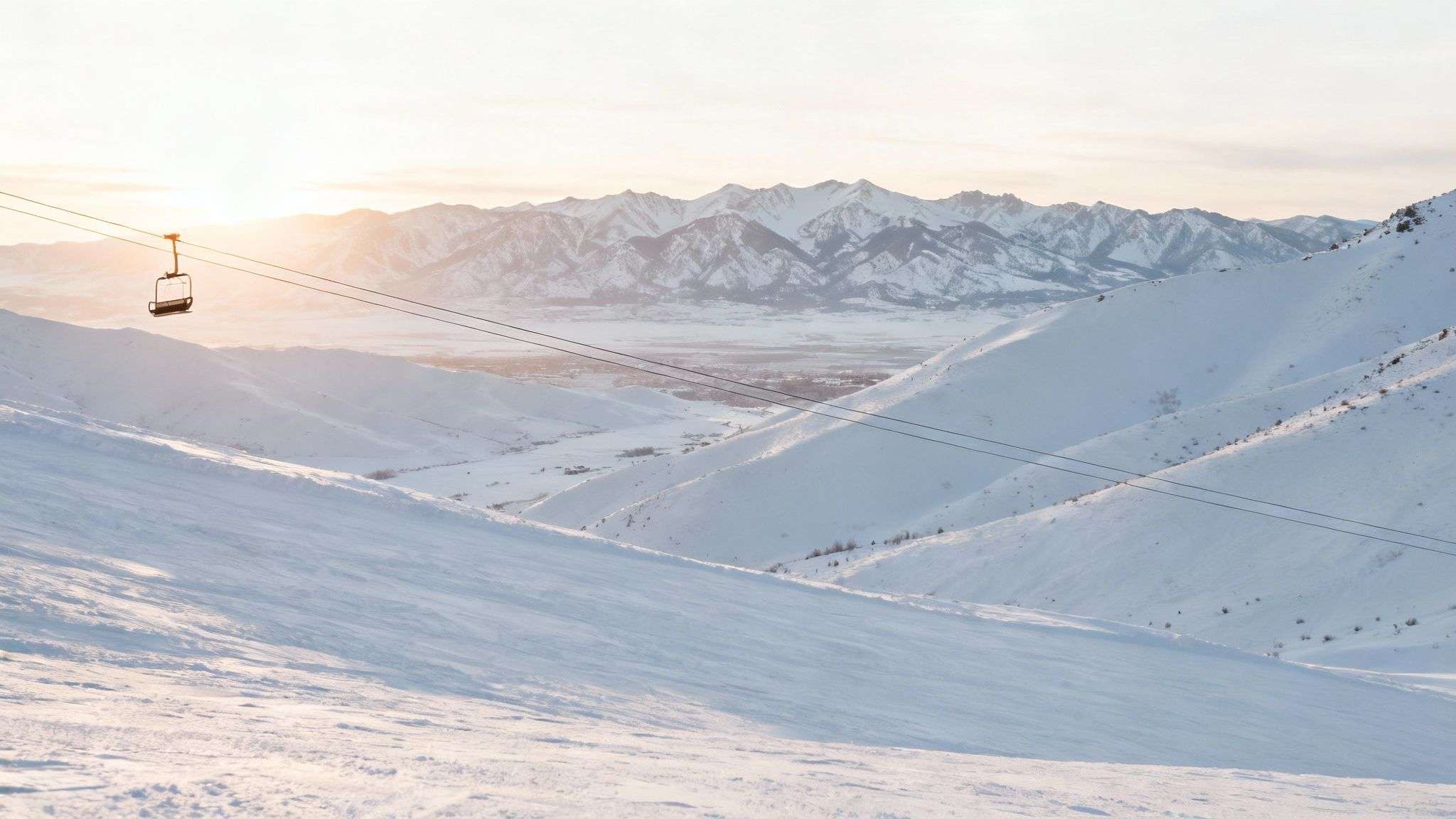 A skier gliding through deep, fresh powder snow in Utah's mountains.