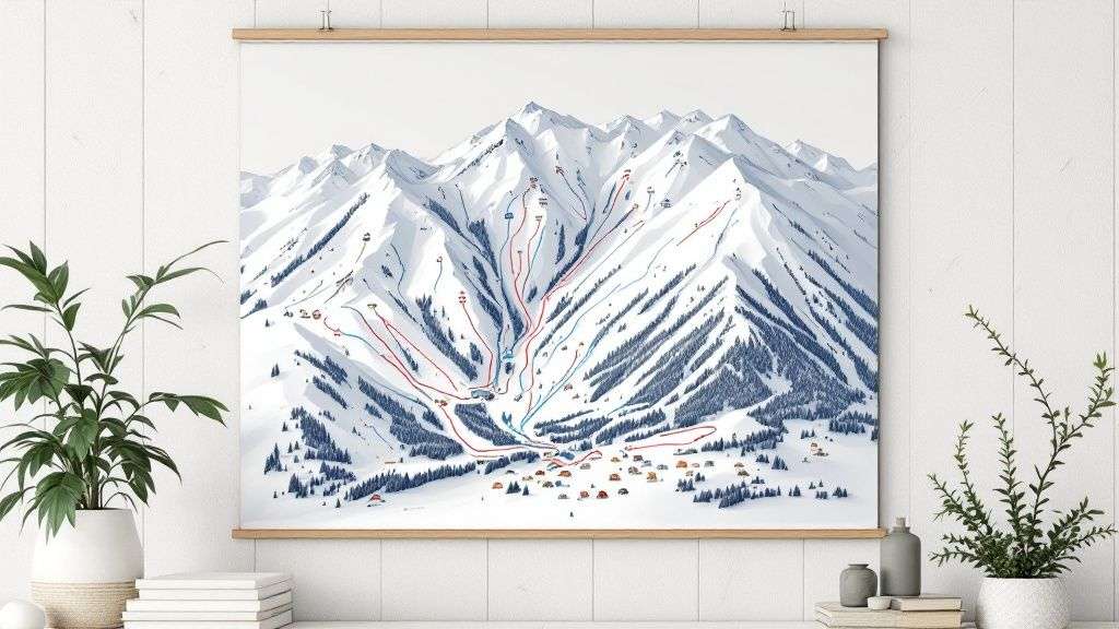 A wide-angle view of Alta's ski runs and lifts on a sunny day with plenty of snow.