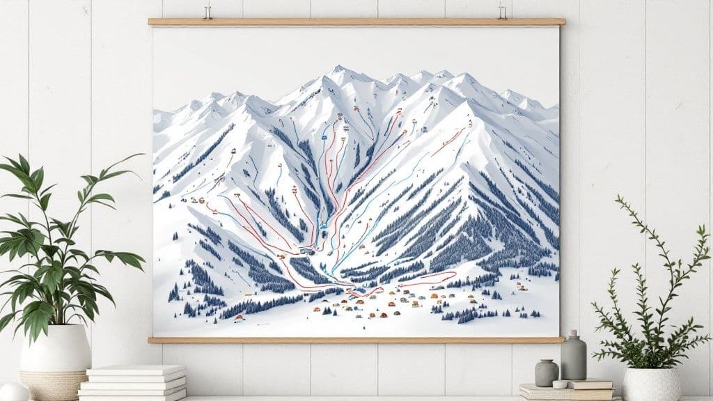 A wide-angle view of Alta's ski runs and lifts on a sunny day with plenty of snow.