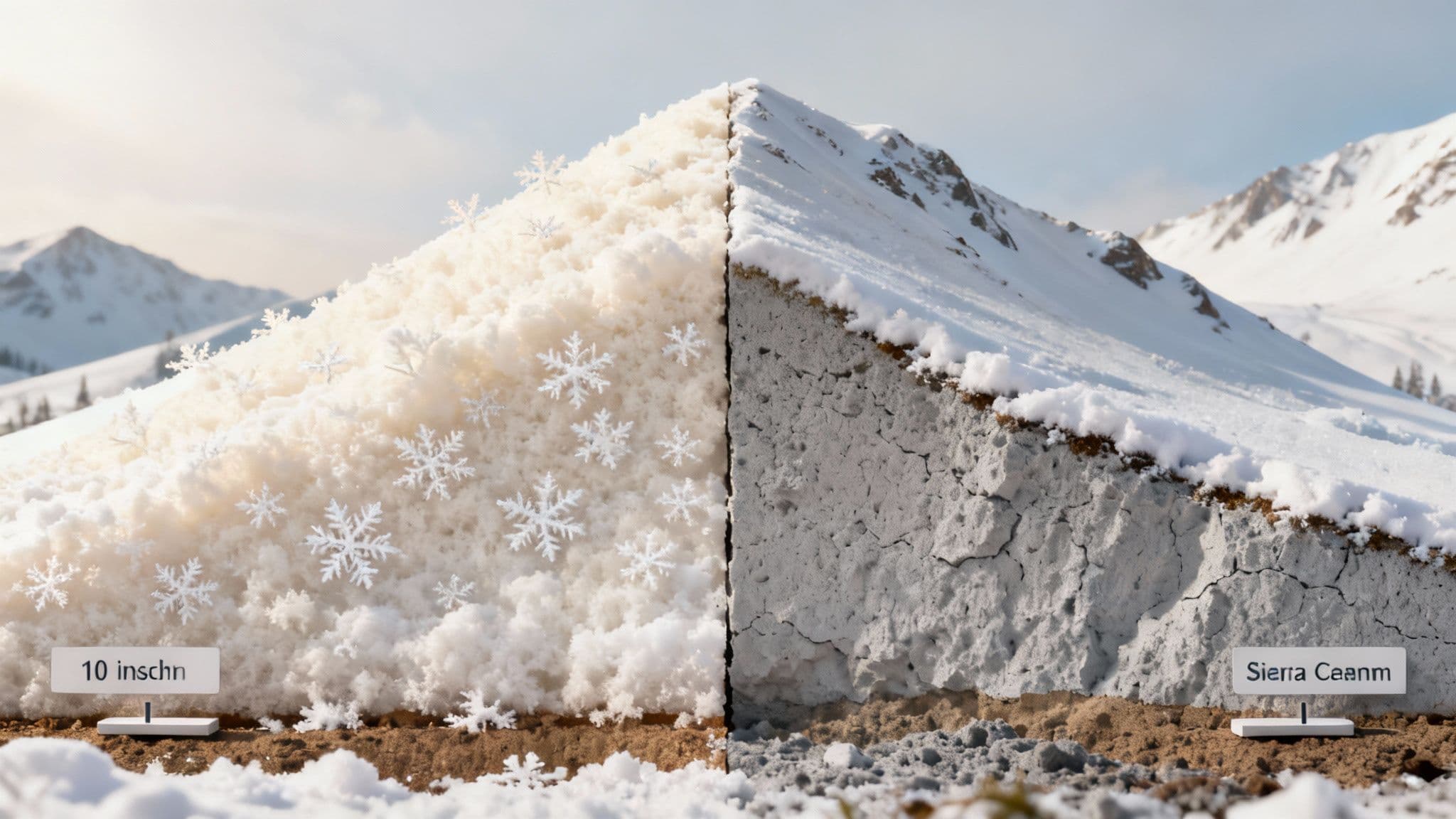 A skier surrounded by deep, untracked powder snow at Snowbird, Utah.