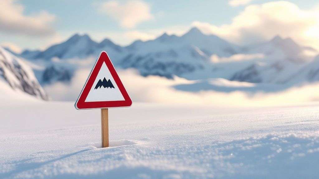 A skier stands on a foggy, low-visibility slope with snow-covered trees nearby