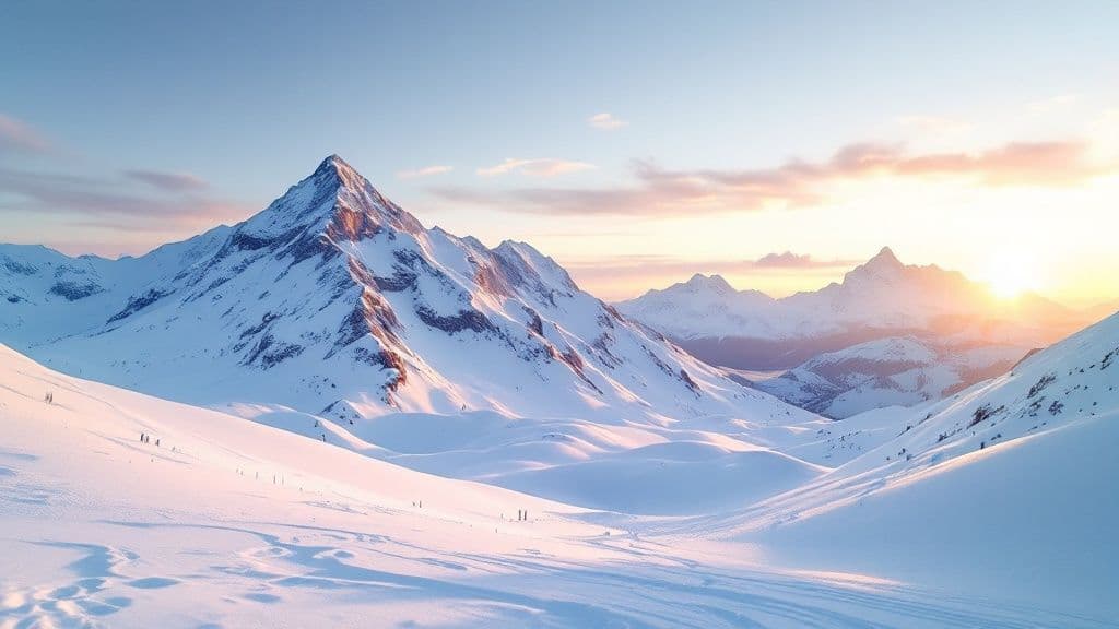 A skier makes fresh tracks in deep powder snow at a Utah ski resort.