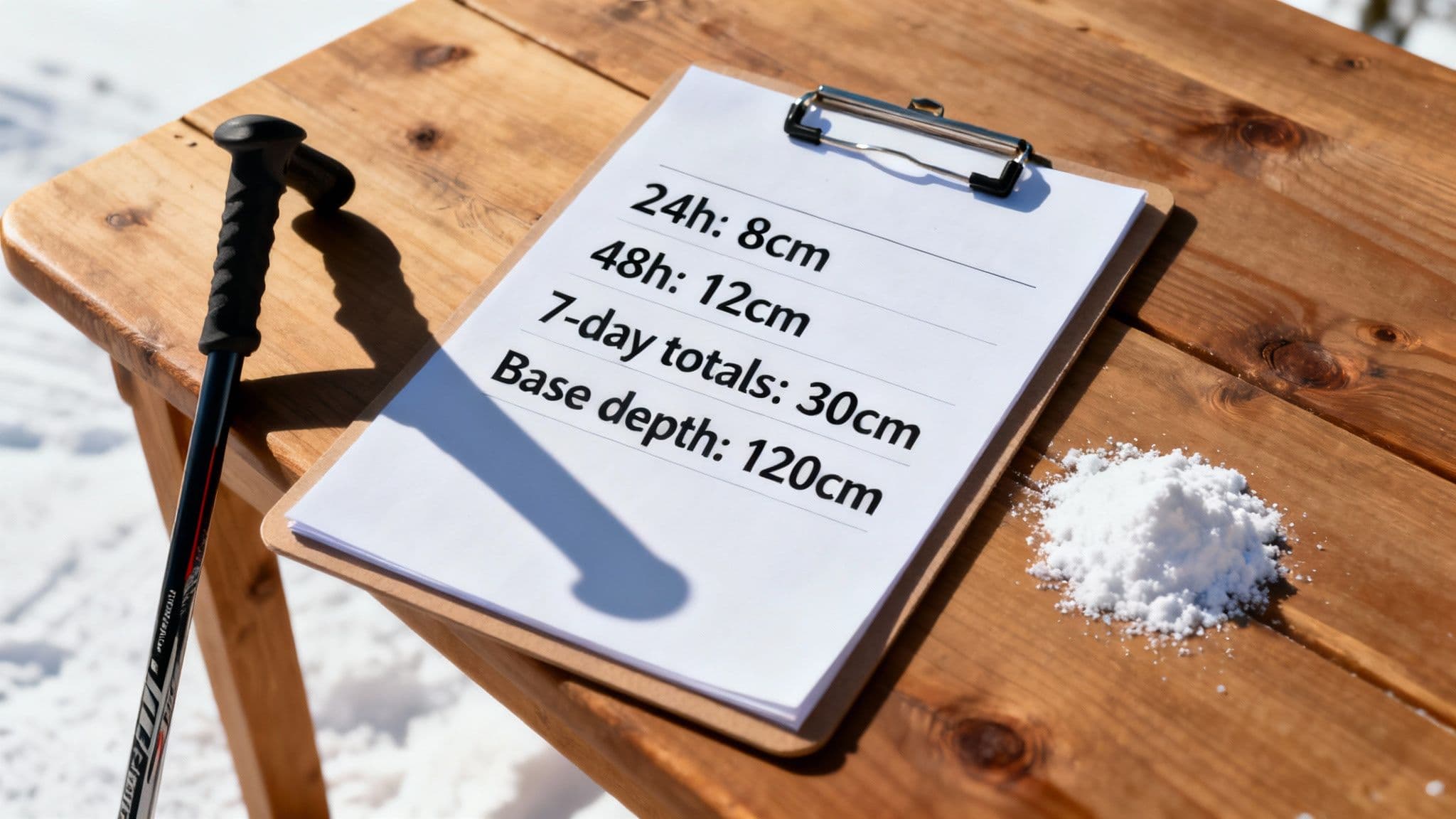 A skier looks out over a vast, snow-covered mountain range under a clear blue sky.