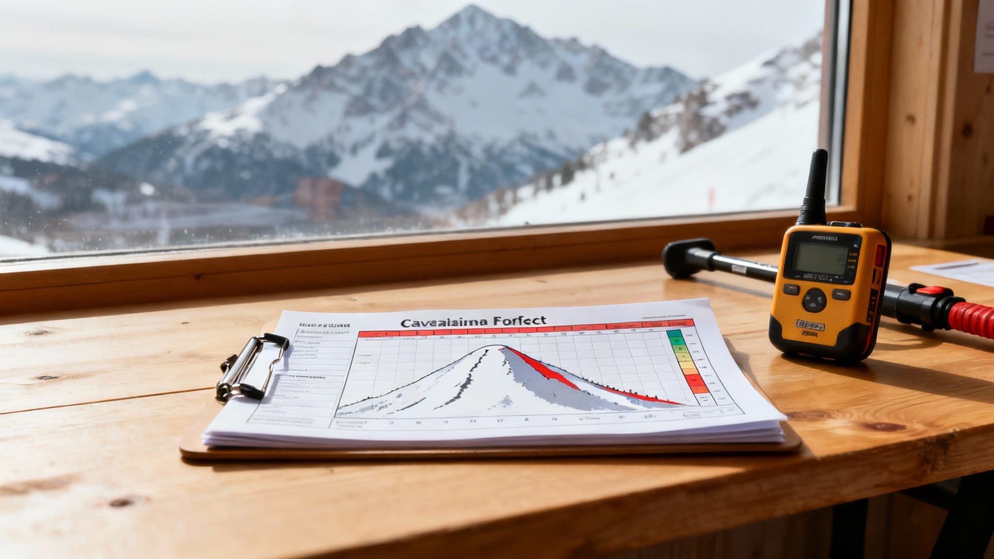 A skier carefully making their way down a steep, snowy chute.