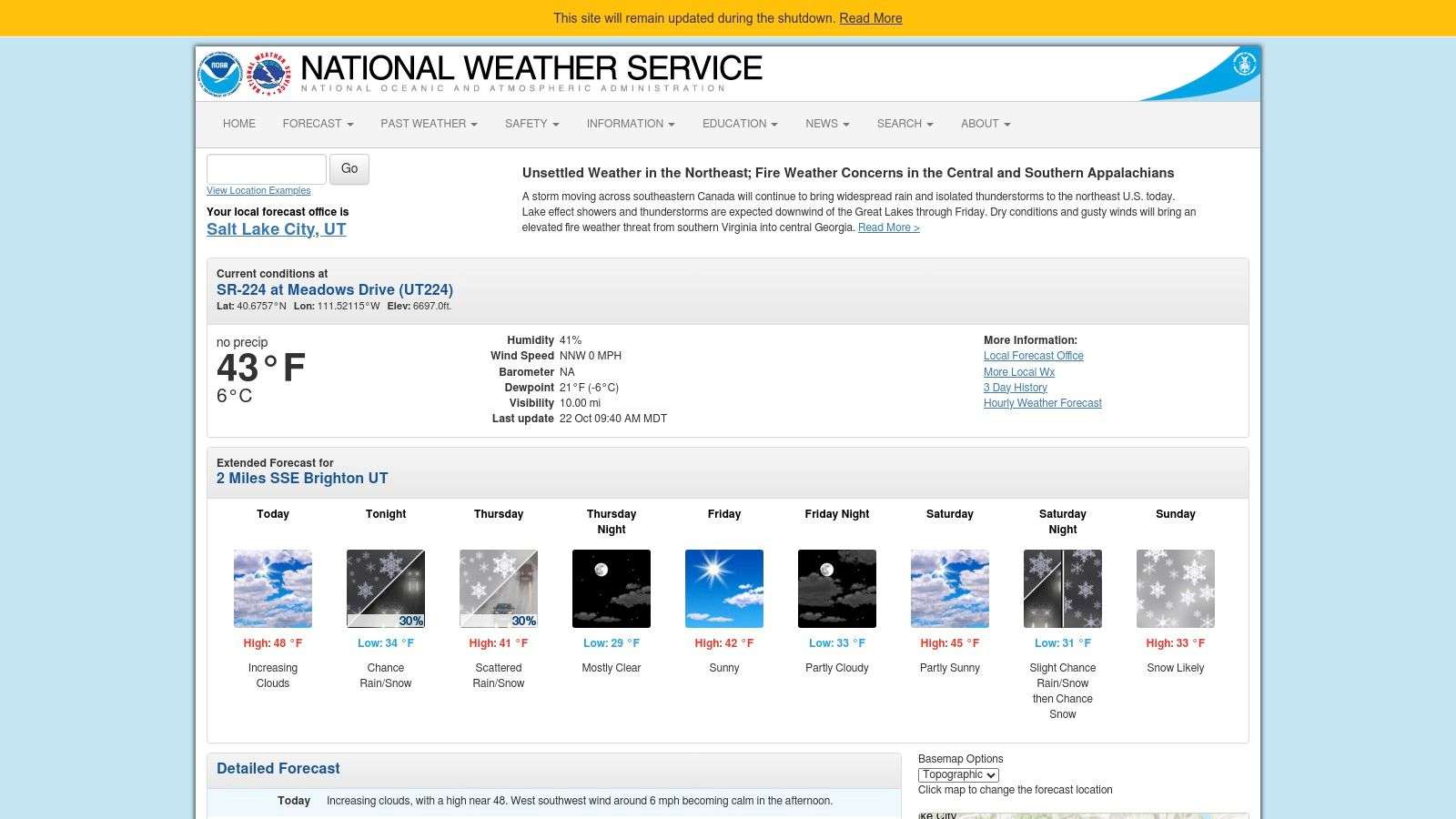 NOAA / National Weather Service (point forecast)