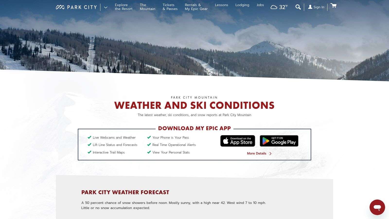 Park City Mountain — Weather & Ski Conditions