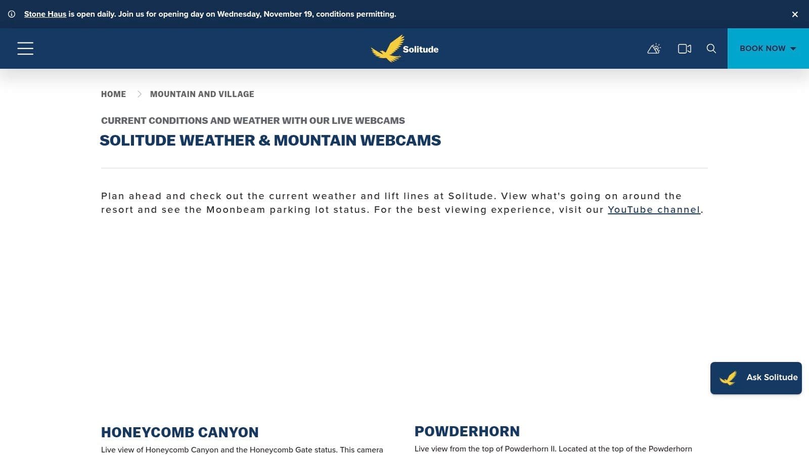 Solitude Mountain Resort — Webcams & Mountain Info