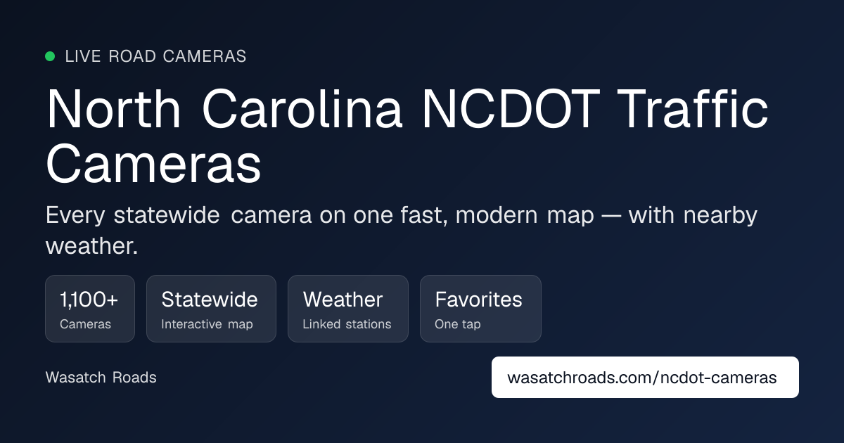 North Carolina NCDOT Cameras — Live Traffic & Road Cameras Map