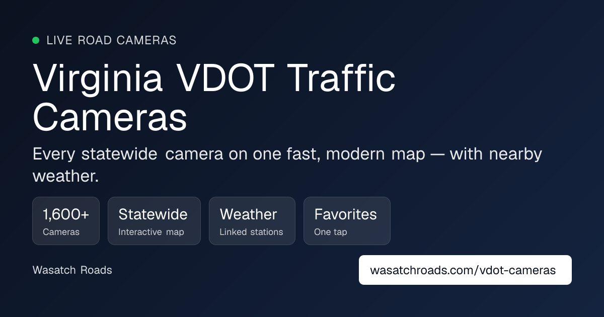 Virginia VDOT Cameras — Live NoVA, I-95 & Statewide Traffic Map